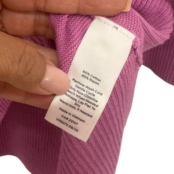 Talbots Womens Plus Size 3X Button Up Cardigan Sweater Light Purple Cotton/Rayon - Picture 4 of 16